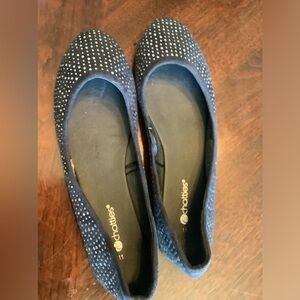 Black bedazzled flats size 11